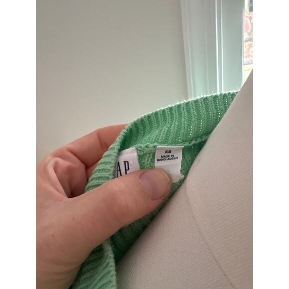 GAP Seafoam Green Knit Crew Neck Sweater Womens XS Cotton - Picture 7 of 9